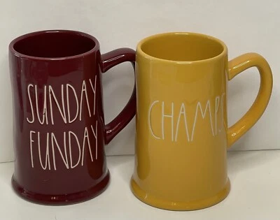 Rae Dunn by Magenta Football Sunday Funday Champs Oversized Coffee Mugs Steins  - Image 1 of 4