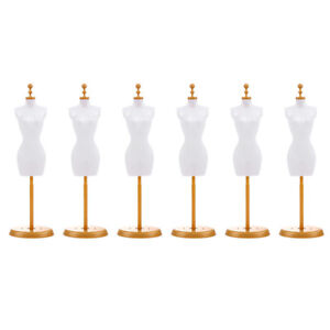  6 Pcs Maniquin Miniature Mannequin Dress Form Stand Plastic Doll Modeling