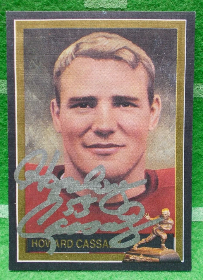 Howard "Hopalong" Cassady~ Autographed 1955 Heisman LINEN card Ohio State~PROOF~ - Image 1 of 3