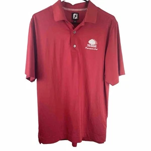 Camisa polo Footjoy para hombre pequeña roja de golf elástica manga corta con logotipo - Imagen 1 de 5