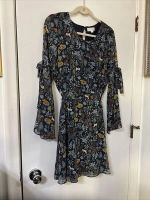 LC Lauren Conrad Runway Collection Women's Floral Fit & Flare Dress L Casual - Image 1 of 4