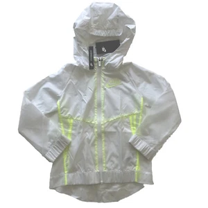 Nike Girls Sportswear Windrunner Full Zip Jacket White Little Kid CU0043 XS 6-7 - Picture 1 of 11