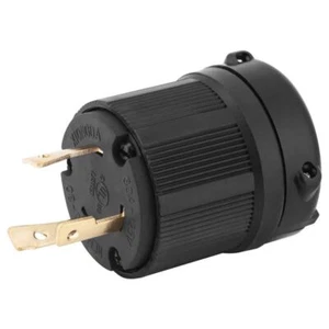 Black Generator Plug 3-Prong Power Inlet Locking Male Plug Diesel Generators - Picture 1 of 11