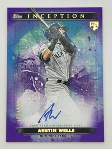 2024 TOPPS INCEPTION AUSTIN WELLS #BRES-AW PURPLE /199 RC ON CARD AUTO YANKEES - Picture 1 of 2