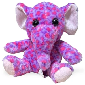 Best Made Toys Elephant Plush Purple Pink Polka Dot 7 Inch Glitter Eyes Stuffed - Picture 1 of 14