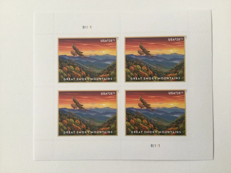 US Stamp 2023 Great Smoky Mountains $28.75*4 Block Sheet MNH - Image 1 of 1