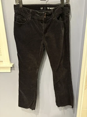 Gap Boys Black Straight Leg Velour Pants Raw Hem  Size 14 Husky - Image 1 of 4
