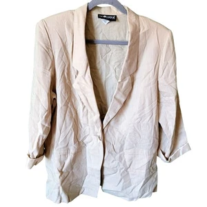 Vintage Tan Single Breasted Sag Harbor Career Womens Blazer Jacket Size 16W - Picture 1 of 13