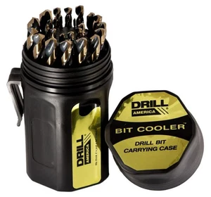 29 Piece KFD HSS Black & Gold Jobber Drill Bit Set in Bit Cooler Case - Picture 1 of 2