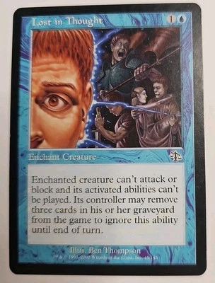 MTG Magic The Gathering Card Lost in Thought Enchant Creature Blue Judgment  - Image 1 of 2