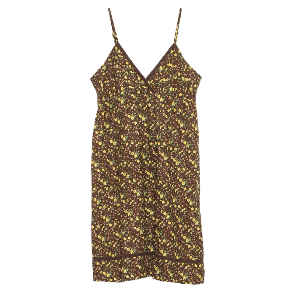 Vestido Lei Babydoll Y2K Cottage Boho Terroso Ditsy Floral Correa de Espagueti Marrón XL Foto 1 de 4