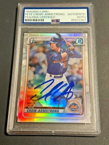 1st Bowman 2020 refractor cromado Pete Crow Armstrong firmado automáticamente PSA imperfecto - Imagen 1 de 1