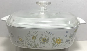 Corning Ware Gänseblümchen Blumenbouquet Kasserolle mit Deckel A-2-B 2 Quart - Bild 1 von 4
