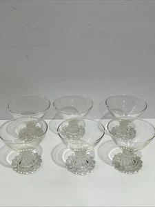 Vintage Anchor Hocking Berwick Boopie 6er Set Champagner Sherbet Gläser Perlen 3,5" - Bild 1 von 8