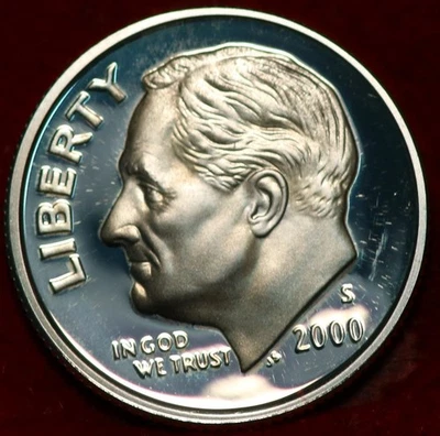 Uncirculated Proof 2000-S San Francisco Mint Silver Roosevelt Dime - Image 1 of 2