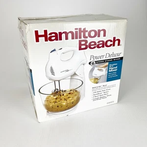 Hamilton Beach Power Deluxe 6 Speed Stand Mixer 4 Quart White - Picture 1 of 4
