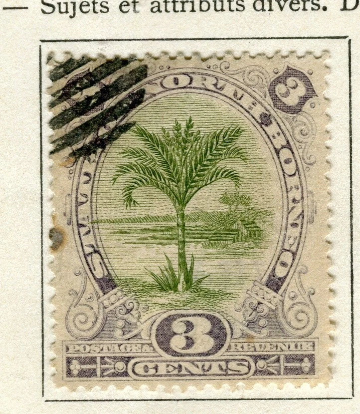 NORTH BORNEO; 1894 classic Pictorial issue fine used 3c. value - Image 1 of 1
