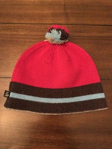 Gorro Abercrombie & Fitch Talla Única Rojo Marrón Azul Pom - Imagen 1 de 3