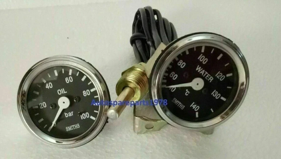 Smiths Replica 52 mm 2 1/16" Gauges Kit - Temp + Oil pressure Gauge BC - Image 1 of 3