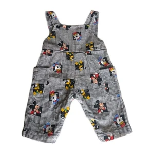 Salopette bambino vintage anni 80 Disney Topolino e amici 0-6 m NO ETICHETTA plaid singolo pezzo - Foto 1 di 8
