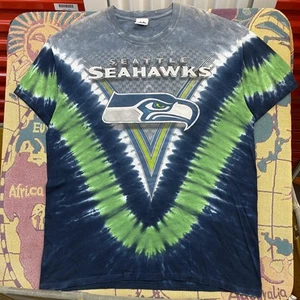 Seattle Seahawks Shirt Mens XL Tie Dye NFL Football Majestic Large Tee - Picture 1 of 7