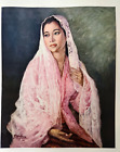 Woman In Pink Veil Garcia Llamas Philippines Vintage Art Folio Print