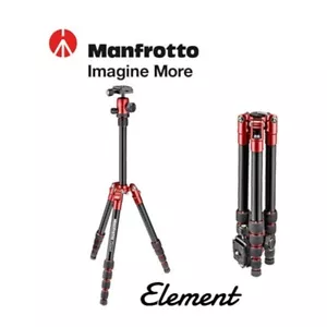 Manfrotto Travel Tripod Element MKELES5RD-BH Small Red Aluminum compact New - Picture 1 of 10