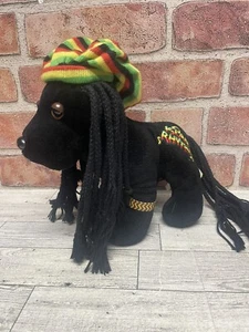 Ganz Webkinz Rockerz Dog Black Lab Plush Dreadlocks Island Rhythm No Code Rasta - Picture 1 of 7