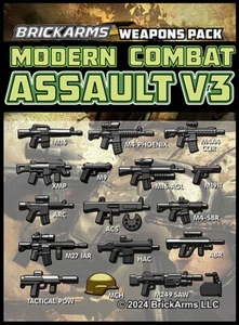 BrickArms Modern Combat - Assault Pack v3 Weapons for Brick Minifigures - Picture 1 of 2