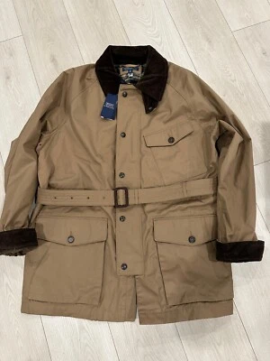 NUEVO CON ETIQUETAS - Chaqueta Polo Ralph Lauren Preston Algodón Sarga Cinturón Estilo Británico Para Hombres XL Foto 1 de 4