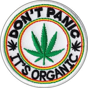 Patch - Don't Panic It's Organic Pot Leaf Weed Marijuana Stoner 3" Iron On 19697 - Picture 1 of 1