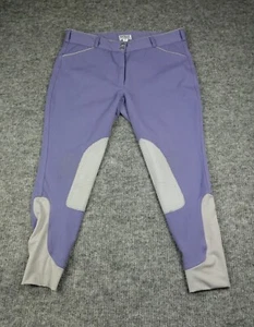 Dover Saddlery Breeches Womens 36 (38'' Waist) Violet Wellesley Knee-Patch Horse - Picture 1 of 22