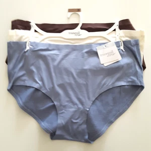 Tranquil & True Womens 3X Hipsters Ribbed Back Seamless Microfiber Solid 3 Pack - Picture 1 of 12