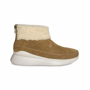 UGG MONTROSE CHESTNUT SNEAKER LEATHER ZIP BOOTIE WOMEN'S BOOTS SIZE US 9.5 NEW - Picture 1 of 5