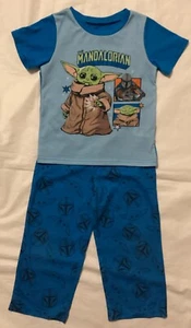 STAR WARS Boy 4T Pajamas Short Sleeves Long Pants Baby Yoda 100% Polyester - Picture 1 of 5
