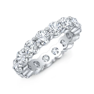 Diamond Engagement Band For Women Lab Created Round 4 Carat 14k White Gold - Image 1 of 4