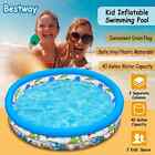 48x10In Inflatable Swimming Pool Blow Up Family Pool For 2 Kids Foldable Swim Ba