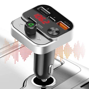 Swissten, nadajnik FM Samochód Bluetooth Streaming muzyki USB-C USB Ładowarka - Zdjęcie 1 z 5