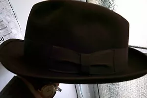 cappello borsalino originale testa di moro misura 4 1/2 misurato circa 55cm - Picture 1 of 7