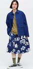 Uniqlo X Marni Blue Floral Cotton Bubble Skirt Size M