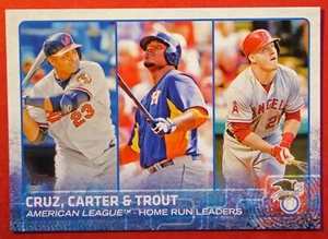 2015 Topps Mike Trout, Chris Carter & Nelson Cruz League Leaders #285 - Picture 1 of 2