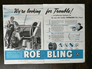 Productos vintage de 1946 de cuerda de alambre y alambre Roe Bling página completa anuncio original - Imagen 1 de 1