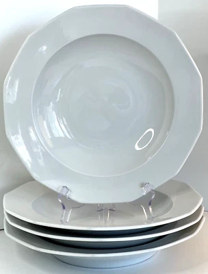 PILLIVUYT France Dinnerware Pasta Soup Bowls (4) Porcelain White 12” Heavy MINT - Image 1 of 4