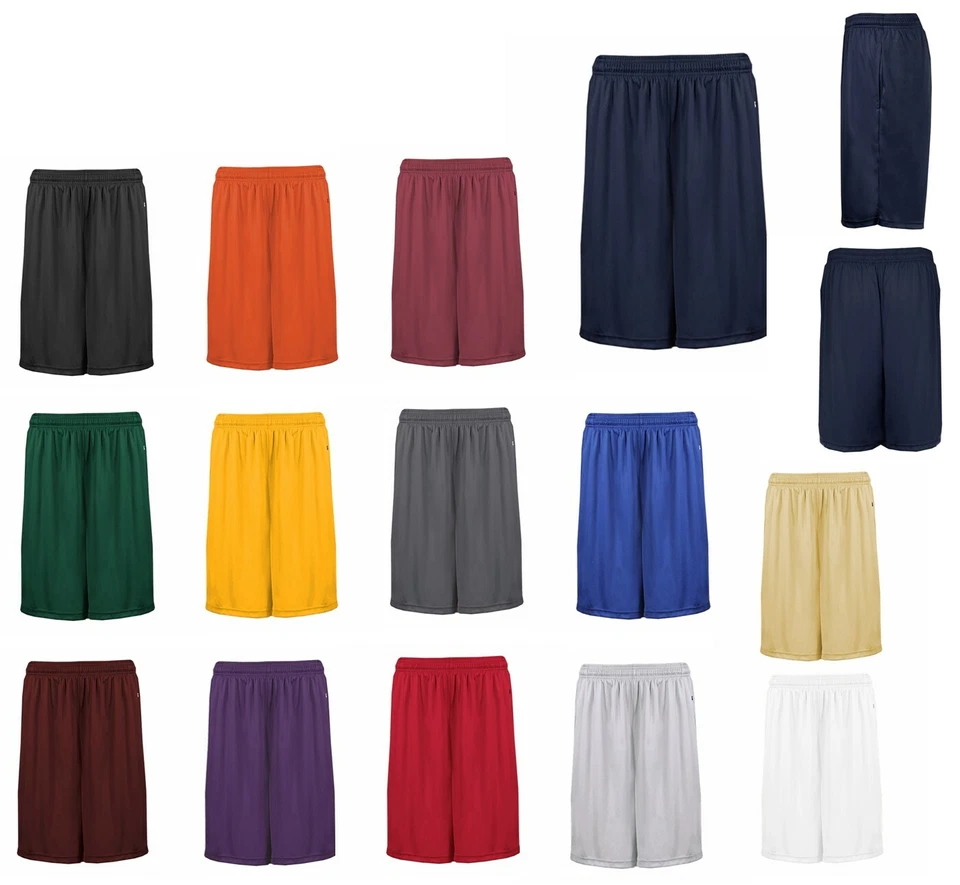 MEN'S 10" LONG LENGTH, PERFORMANCE WICKING SHORTS, RESISTS ODOR, POCKETS, S-4XL - Image 1 of 1