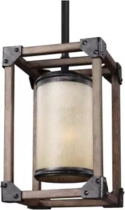 Sea Gull Lighting 1-Light Mini Pendant Stardust/Cerused Oak 6113301-846 - Picture 1 of 2