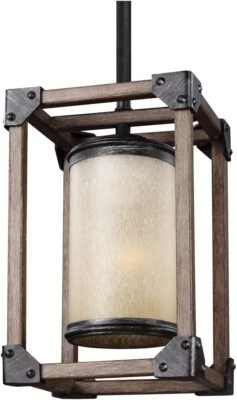 Mini colgante Sea Gull Lighting 1 luz polvo de estrellas/roble usado 6113301-846 Foto 1 de 2