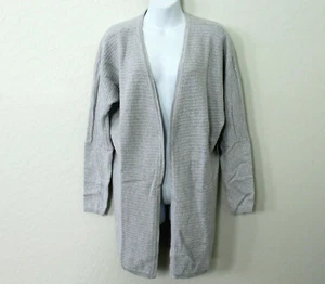 Cardigan aperto in maglia misto cotone cashmere Tahari Luxe taglia L grigio - Foto 1 di 5