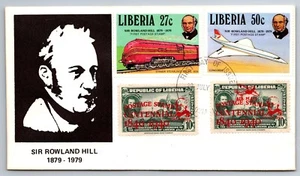 Liberia 1979 Sir Rowland Hill FDC 3 Combo Covers w/1940 Overprint Set! - Picture 1 of 6