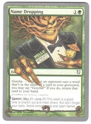 Magic_the_gathering Unhinged Name Dropping #105 2004,MTG,LP Uncommon - Image 1 of 2