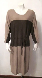 $328 W by WORTH Knit Dress M NWT Tumbleweed Coco Brown Colorblock Dolman Sleeve - Picture 1 of 12